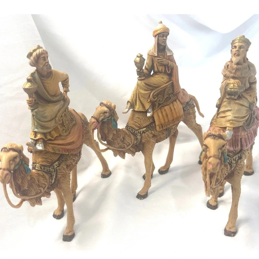 VTG Fontanini Three Wise Men on Camels Nativity Figurine Set 3pc Resin